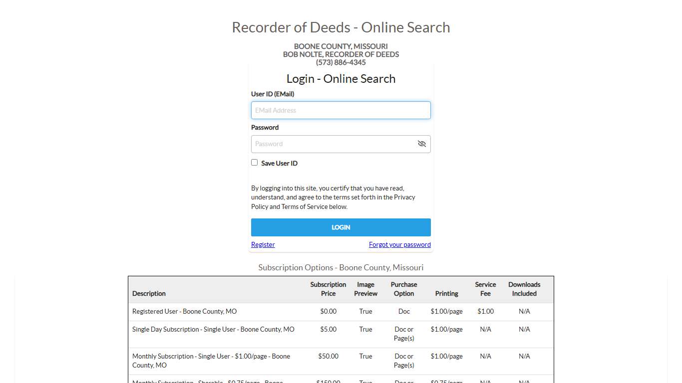 iRecord Search - Boone County, Missouri