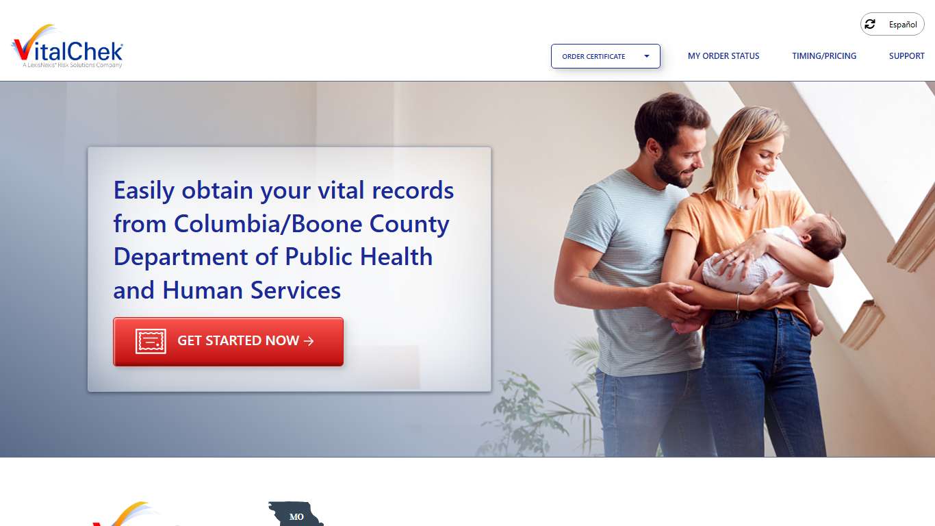 Columbia/Boone County Department of Public Health and Human Services (MO) | Order Certificates - VitalChek